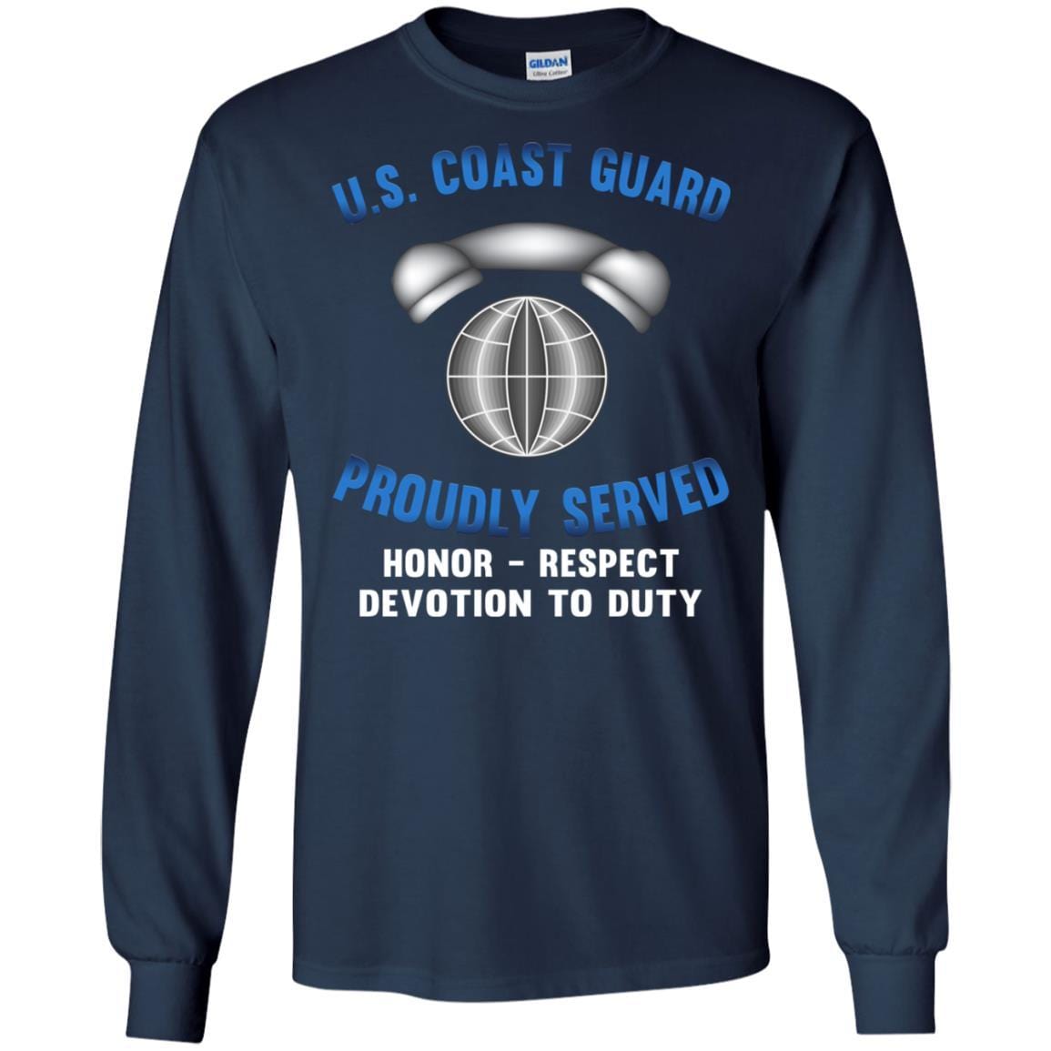 US Coast Guard Information Systems Technician IT Logo Proudly Served T-Shirt For Men On Front-TShirt-USCG-Veterans Nation