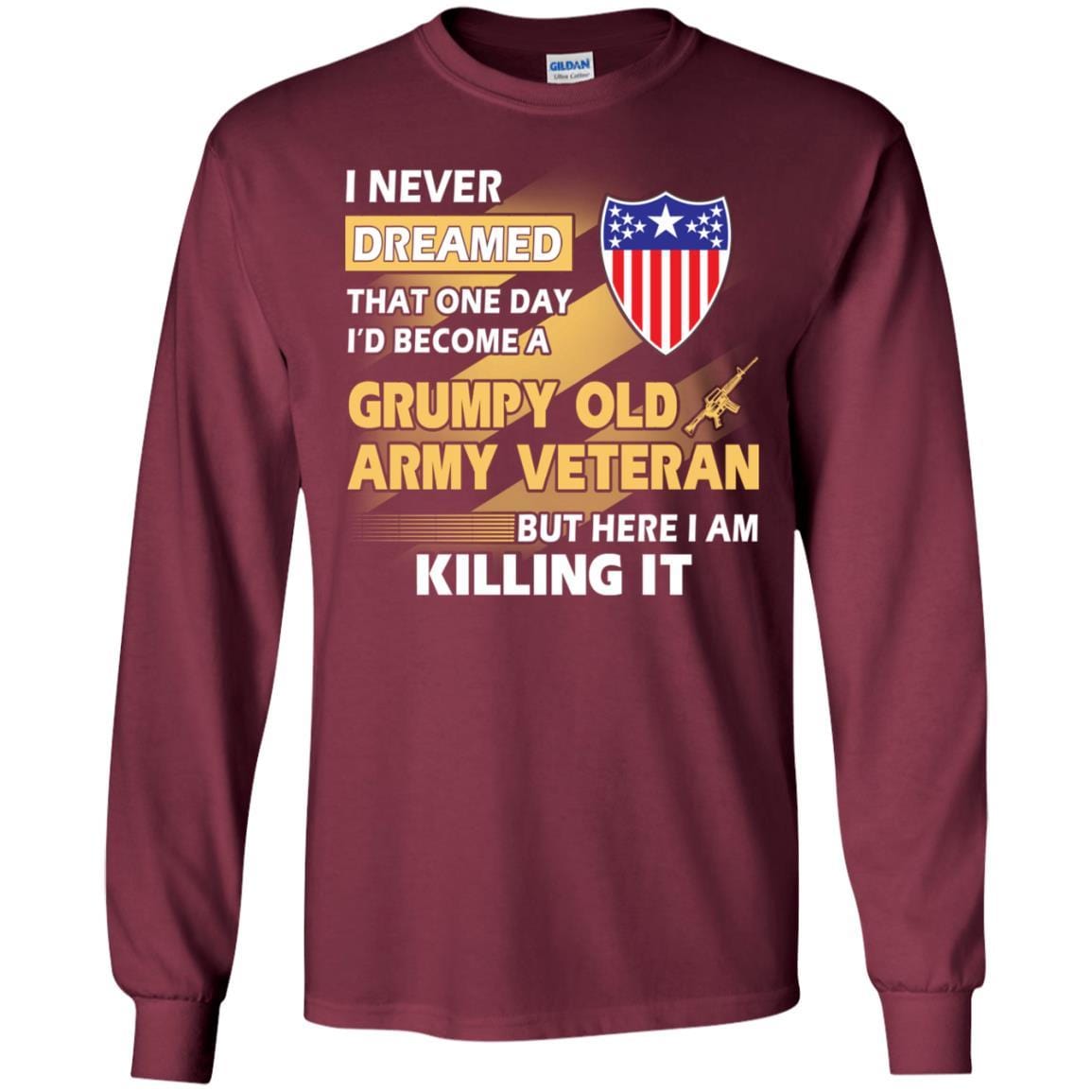 US Army T-Shirt "Adjutant General Grumpy Old Veteran" On Front-TShirt-Army-Veterans Nation
