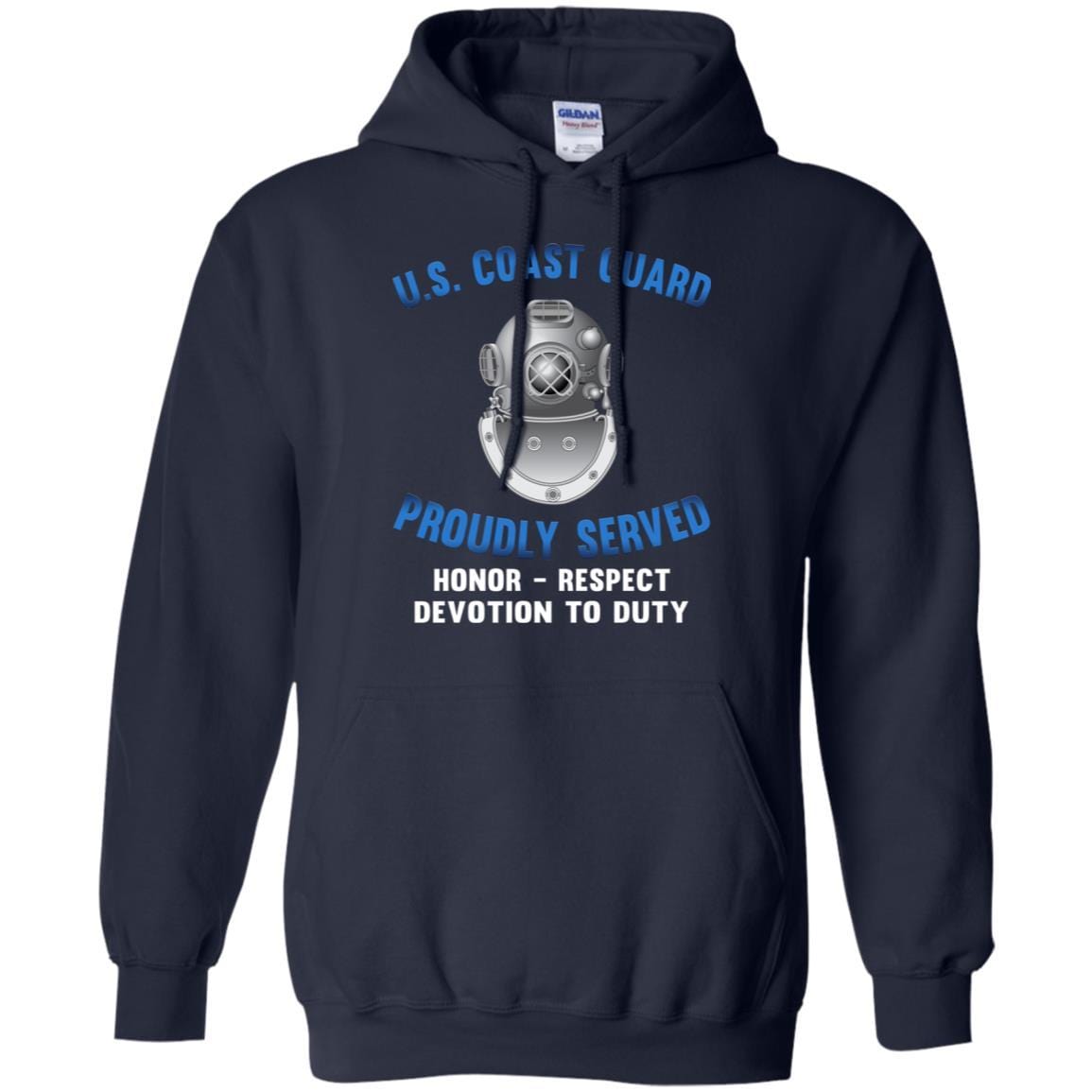 US Coast Guard Diver ND Logo Proudly Served T-Shirt For Men On Front-TShirt-USCG-Veterans Nation