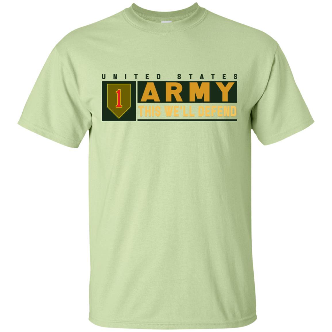 US Army 1st Infantry Division- This We'll Defend T-Shirt On Front For Men-TShirt-Army-Veterans Nation