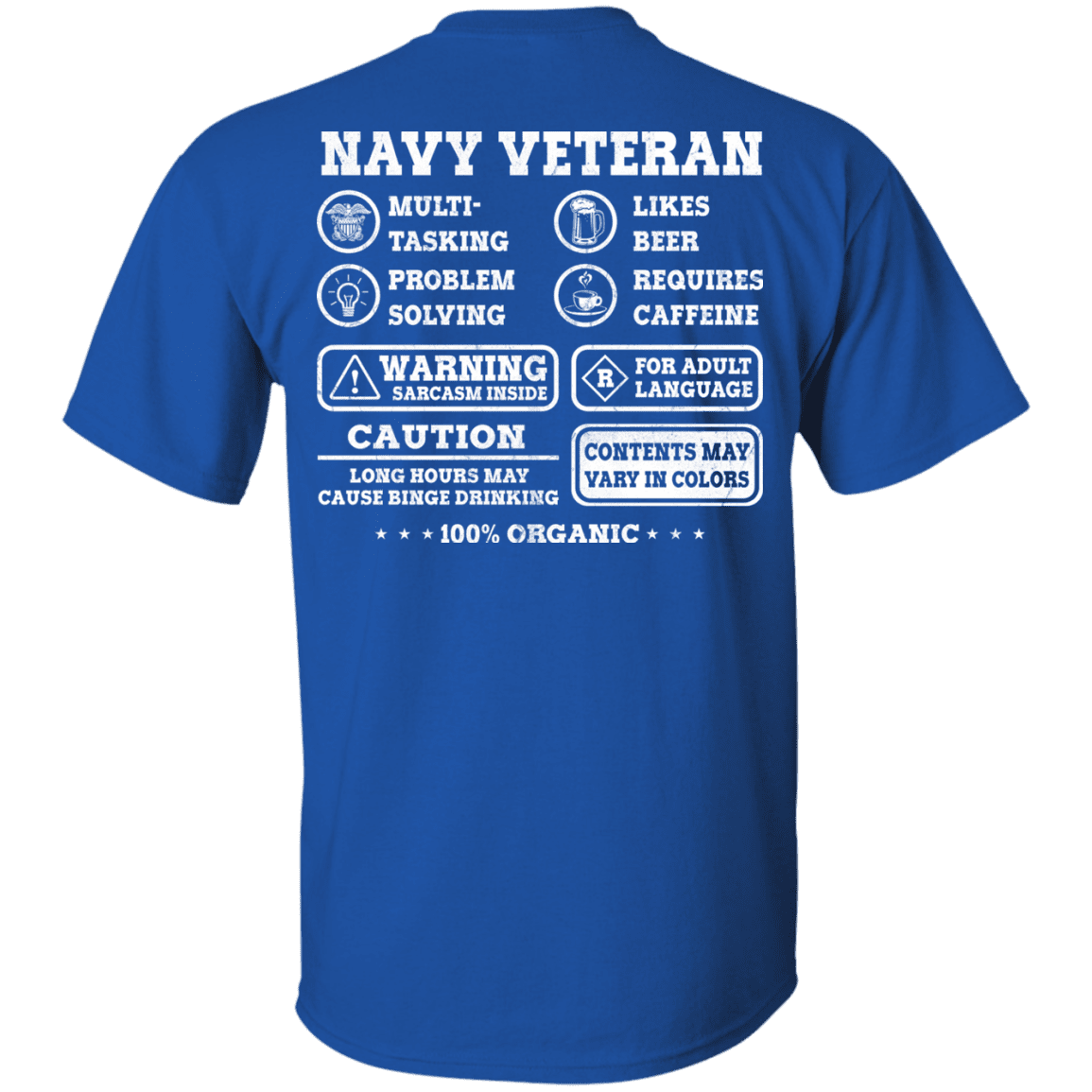 Navy Veteran Multitasking Sarcasm Men Back T Shirts-TShirt-Navy-Veterans Nation