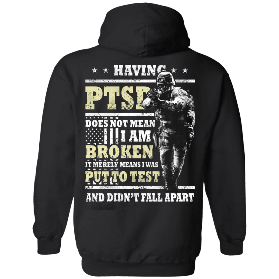 Military T-Shirt "Having PTSD Doen't Mean Broken Back"-TShirt-General-Veterans Nation