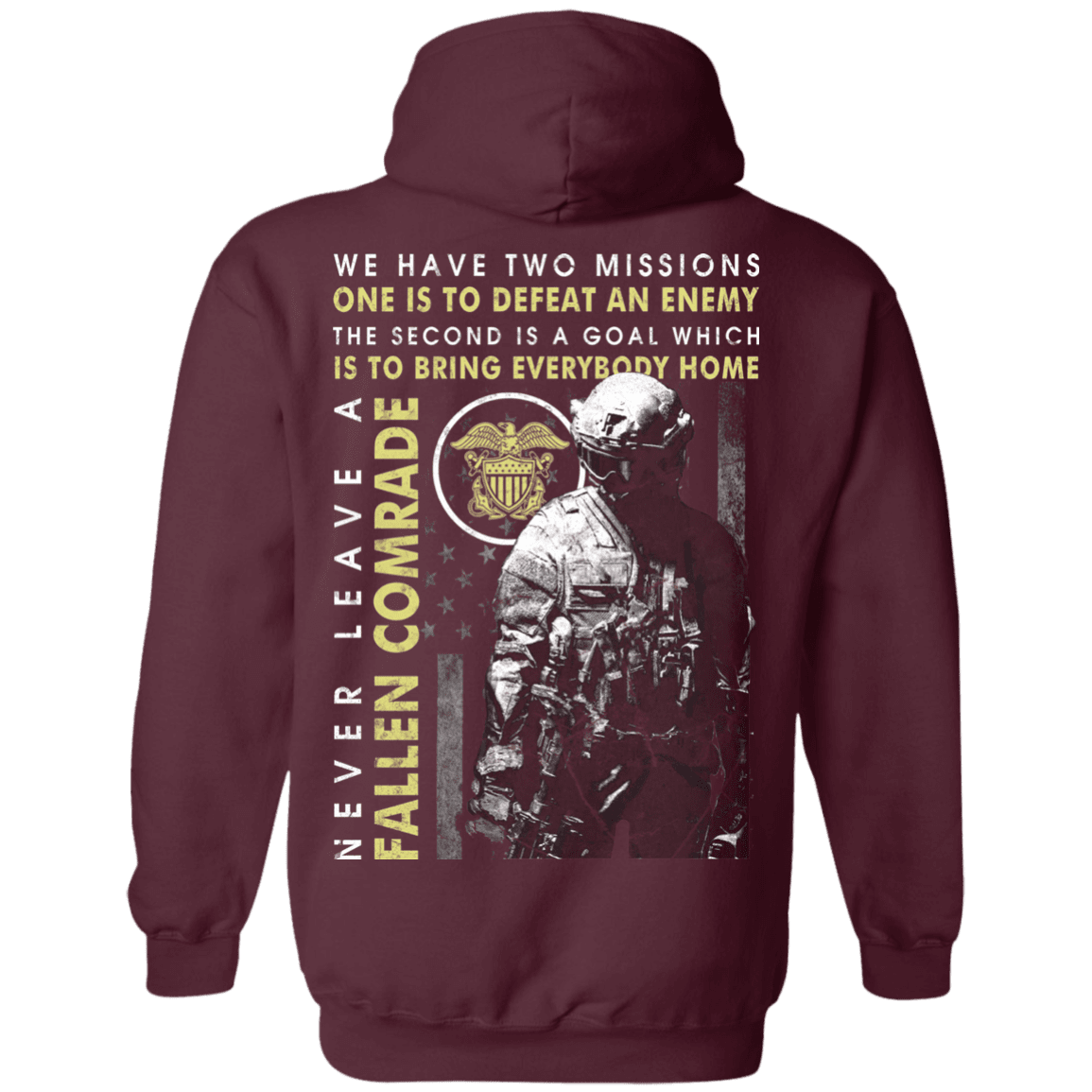 Never Leave A Fallen Comrade Navy Men Back T Shirts-TShirt-Navy-Veterans Nation