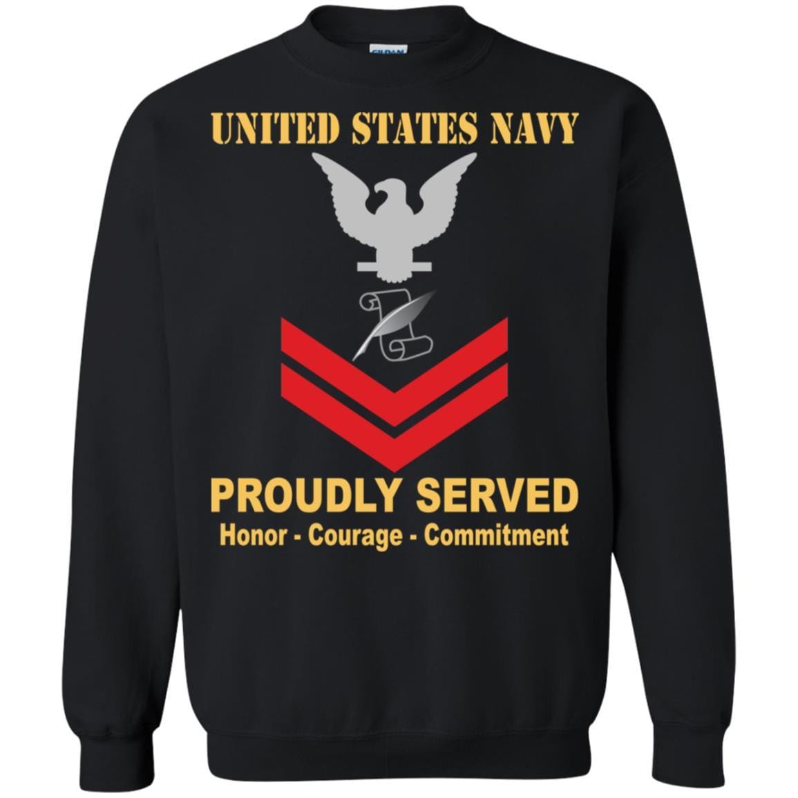 Navy Journalist Navy JO E-5 Rating Badges Proudly Served T-Shirt For Men On Front-TShirt-Navy-Veterans Nation