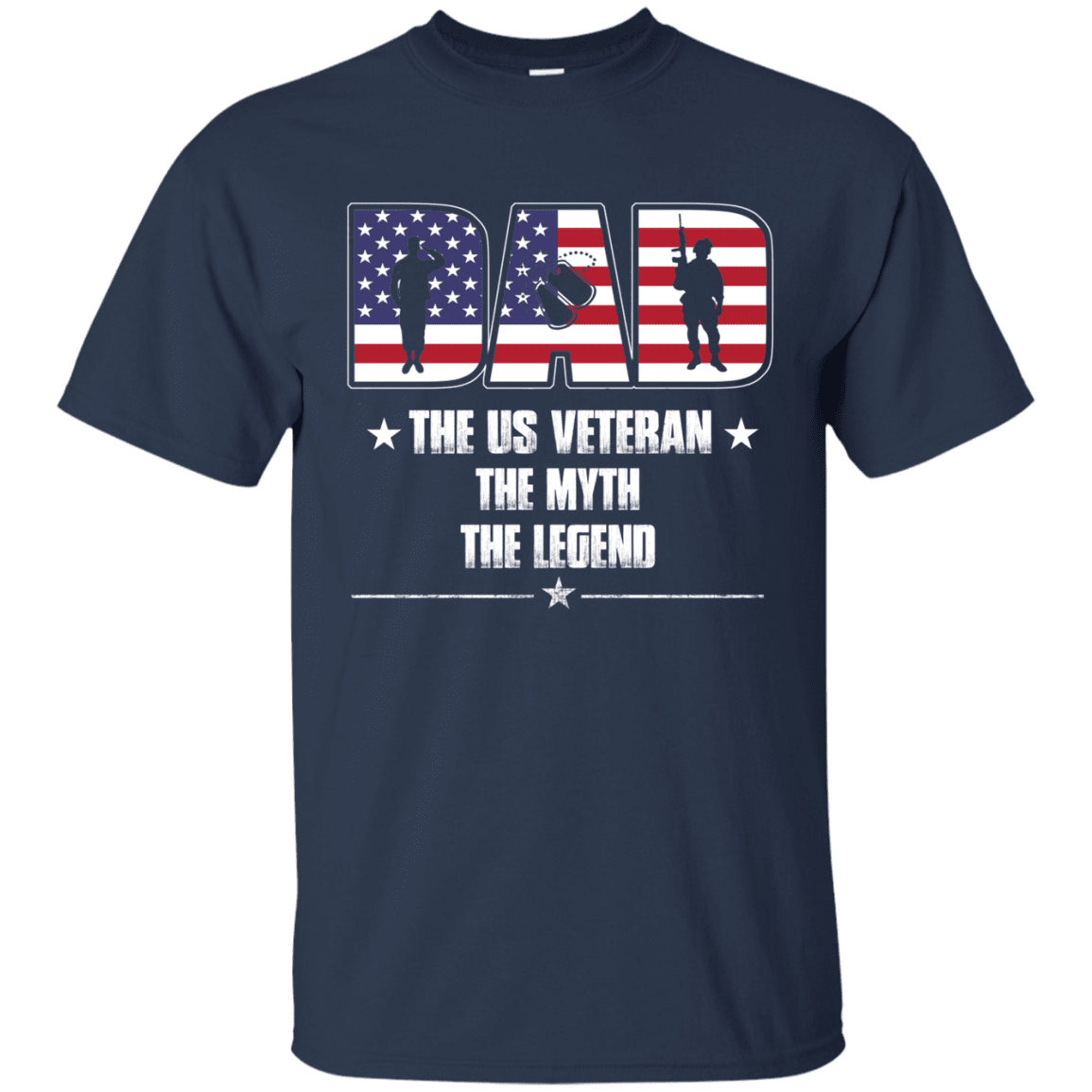 Military T-Shirt "The US Veteran Legend Dad" Front-TShirt-General-Veterans Nation