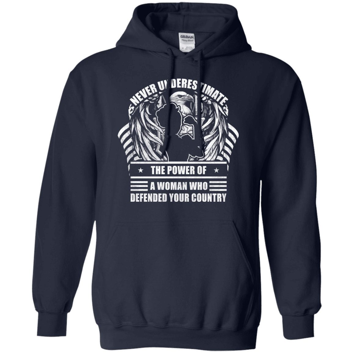 Military T-Shirt "Female Veteran - Never Underestimate A Woman Who Defended Your Country Women" Front-TShirt-General-Veterans Nation