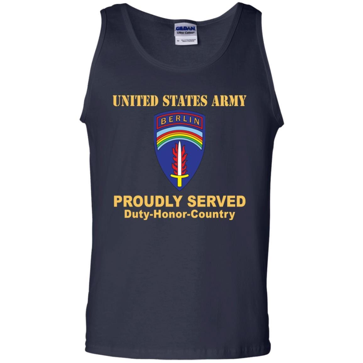 US ARMY BERLIN COMMAND- Proudly Served T-Shirt On Front For Men-TShirt-Army-Veterans Nation
