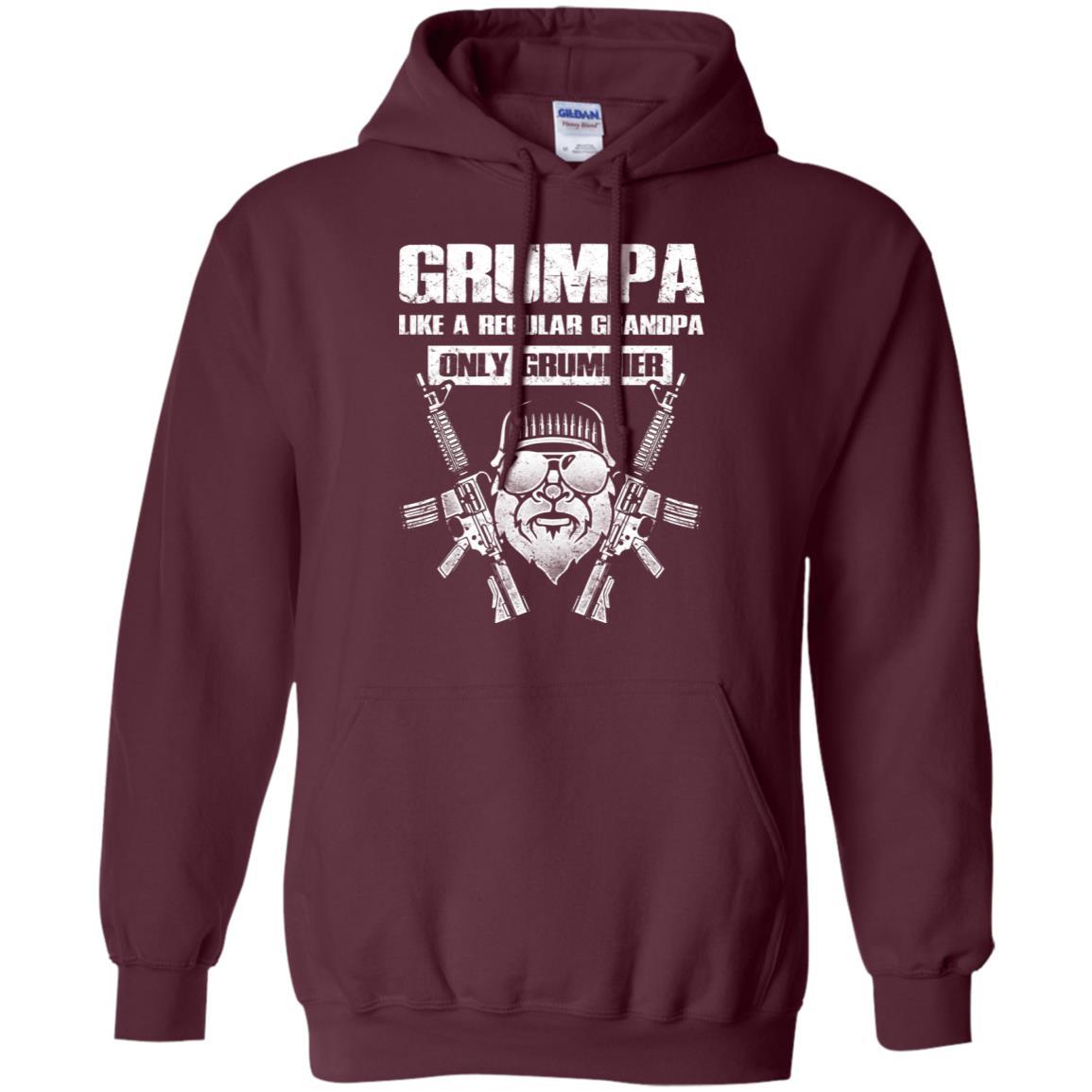 Military T-Shirt "GRUMPA LIKE A REGULAR GRANDPA ONLY GRUMPIER On" Front-TShirt-General-Veterans Nation