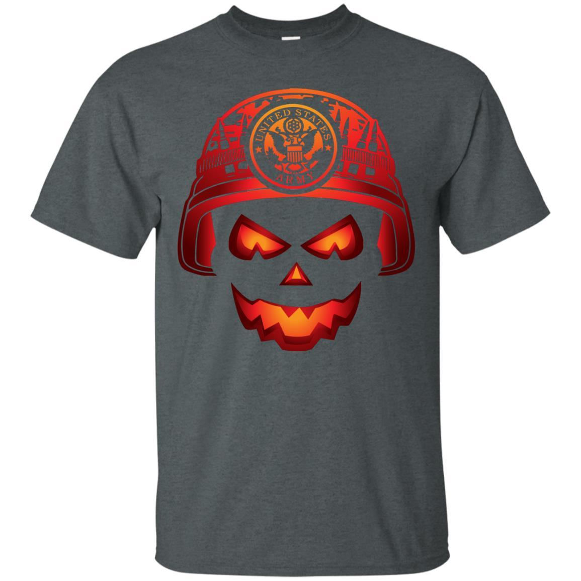 US Army Halloween Skull Men T Shirt On Front-TShirt-Army-Veterans Nation