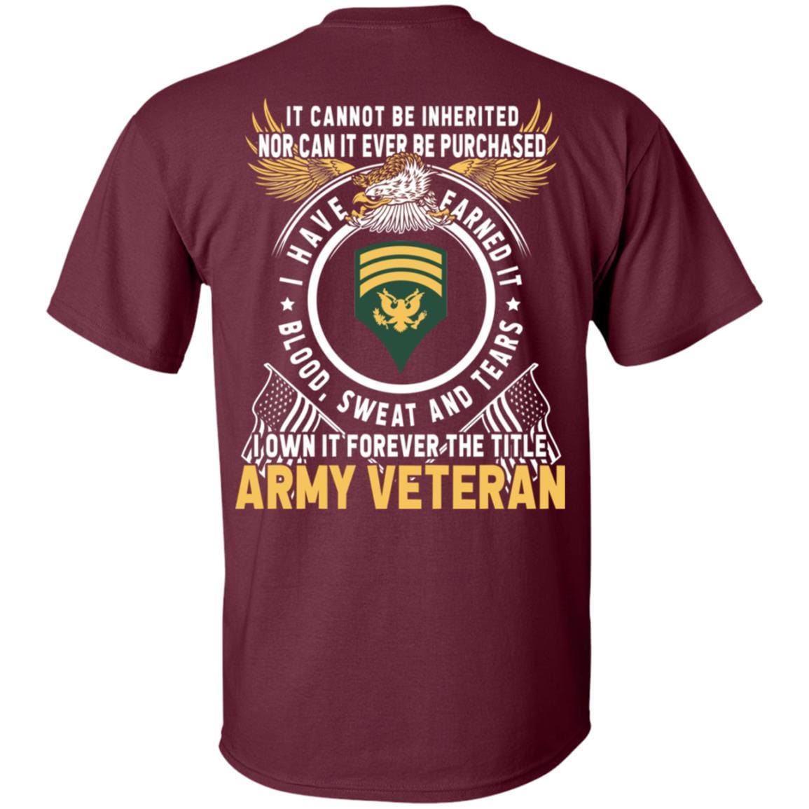 US Army E-7 SPC E7 Specialist Ranks T-Shirt For Men On Back-TShirt-Army-Veterans Nation