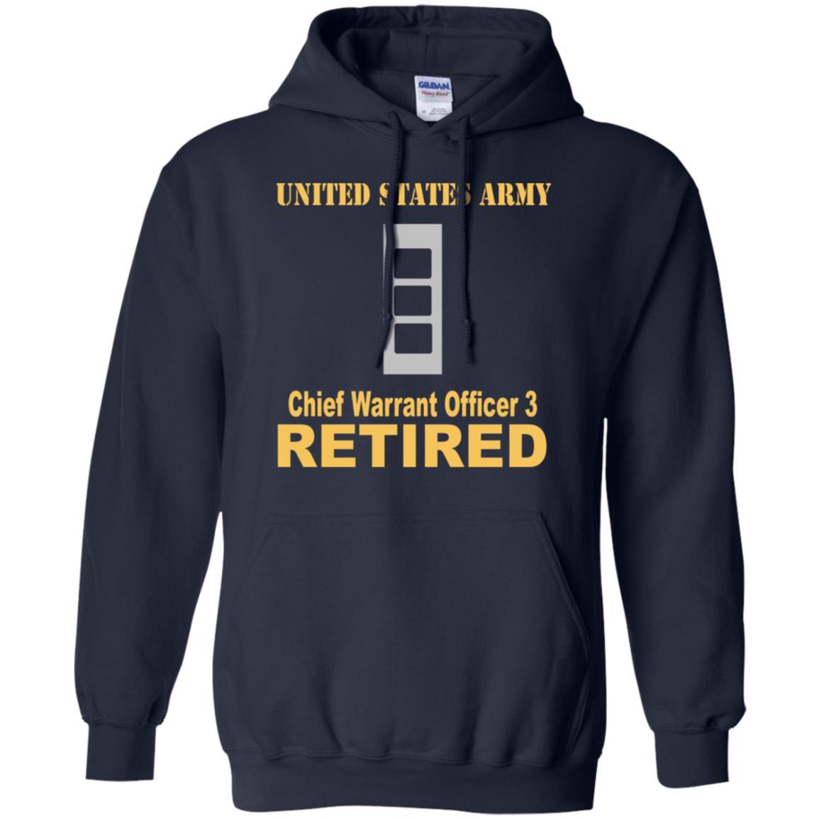US Army W-3 Chief Warrant Officer 3 W3 CW3 Warrant Officer Retired Men T Shirt On Front-TShirt-Army-Veterans Nation