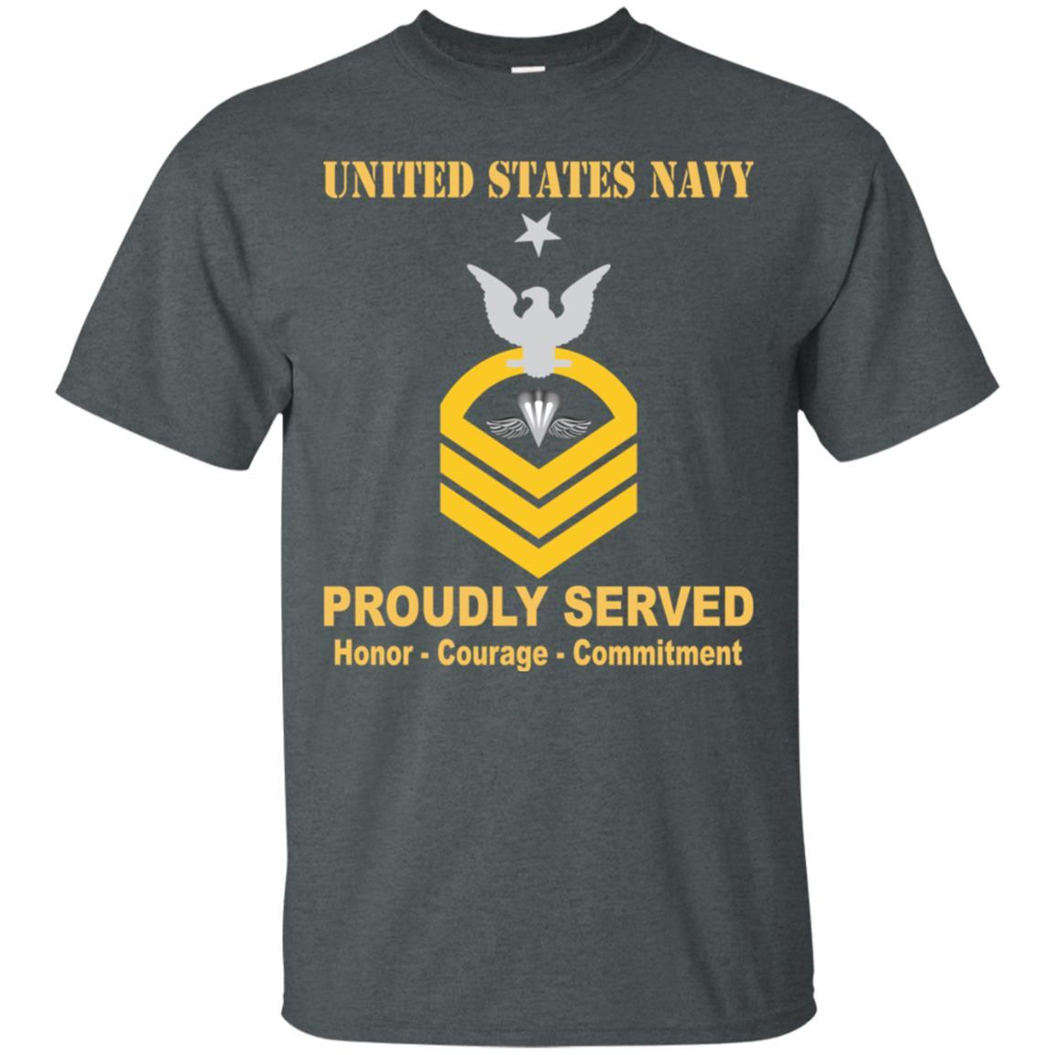 Navy Aircrew Survival Equipmentman Navy PR E-8 Rating Badges Proudly Served T-Shirt For Men On Front-TShirt-Navy-Veterans Nation