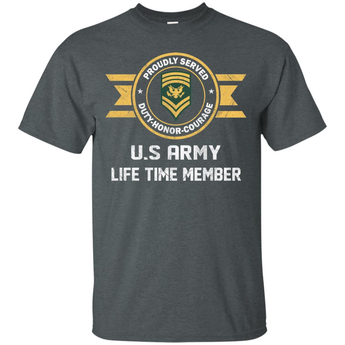 Life Time Member - US Army E-9 SPC E9 Specialist Ranks Men T Shirt On Front-TShirt-Army-Veterans Nation