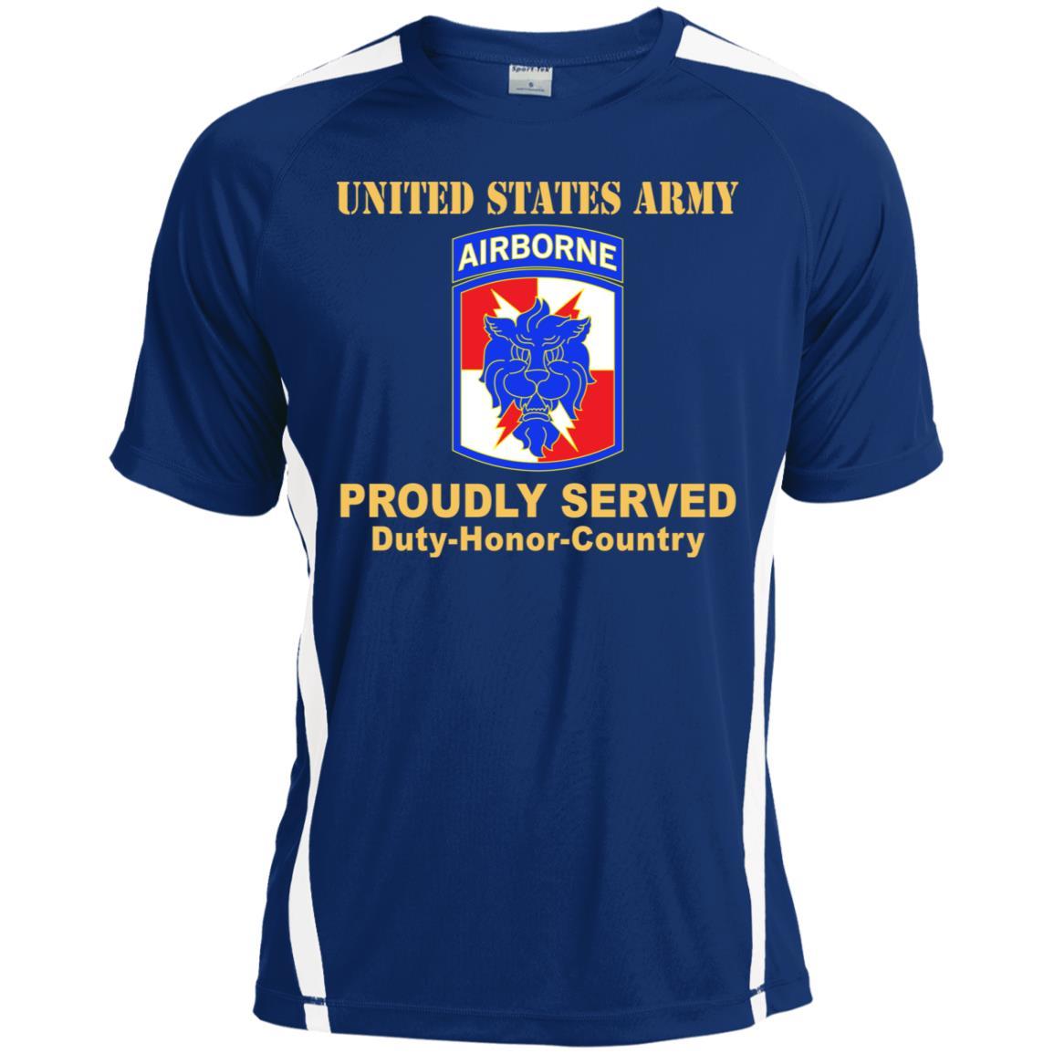 US ARMY 35TH SIGNAL BRIGADE W AIRBORNE TAB- Proudly Served T-Shirt On Front For Men-TShirt-Army-Veterans Nation