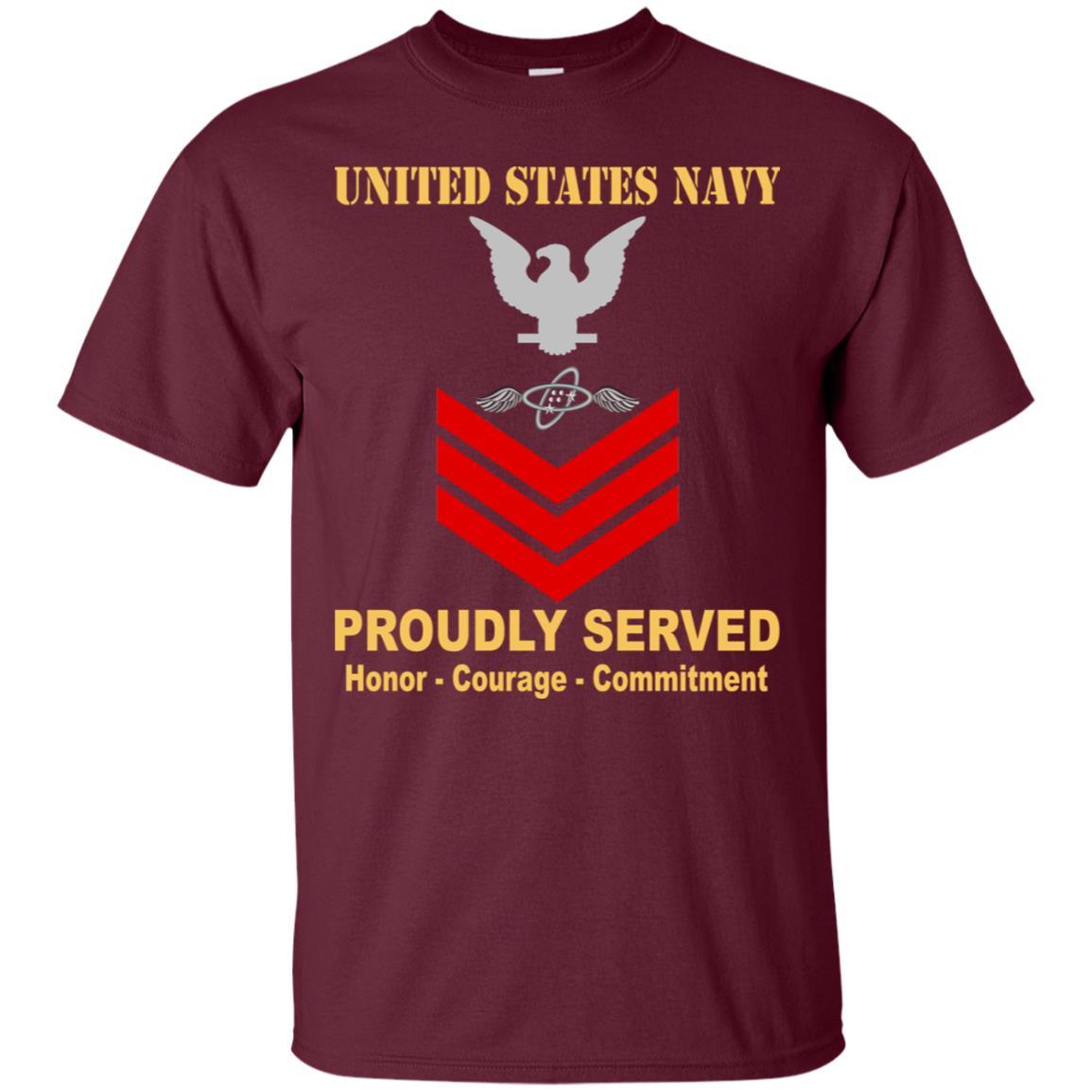 Navy Aviation Electronics Technician Navy AT E-6 Rating Badges Proudly Served T-Shirt For Men On Front-TShirt-Navy-Veterans Nation
