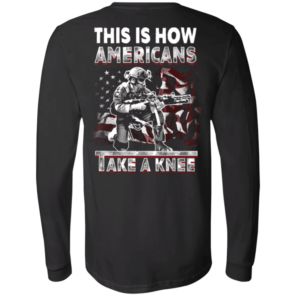 Military T-Shirt "Veteran - This Is How Americans Take A Knee"-TShirt-General-Veterans Nation