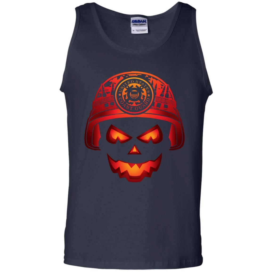 USCG Coast Guard Skull Halloween Men T Shirt On Front-TShirt-USCG-Veterans Nation