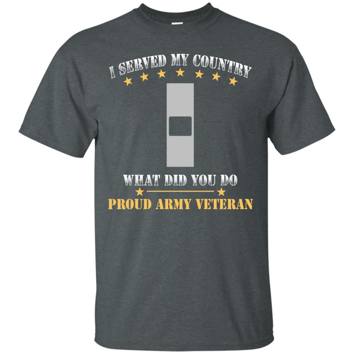 US Army W-1 Warrant Officer 1 W1 WO1 Warrant Officer Ranks Men Front T Shirt - Proud US Army Veteran-TShirt-Army-Veterans Nation