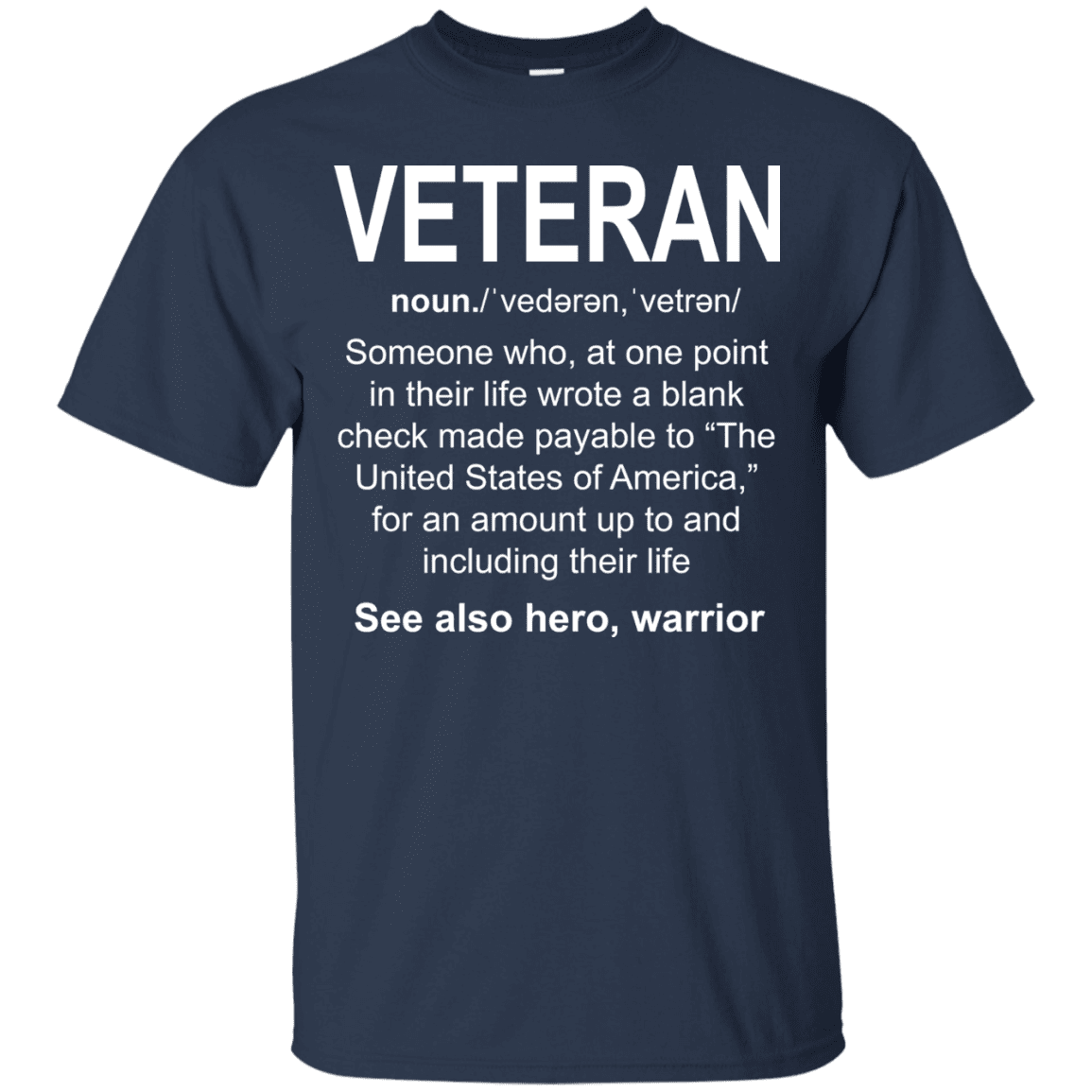 Military T-Shirt "Who Is A Veteran Men" Front-TShirt-General-Veterans Nation