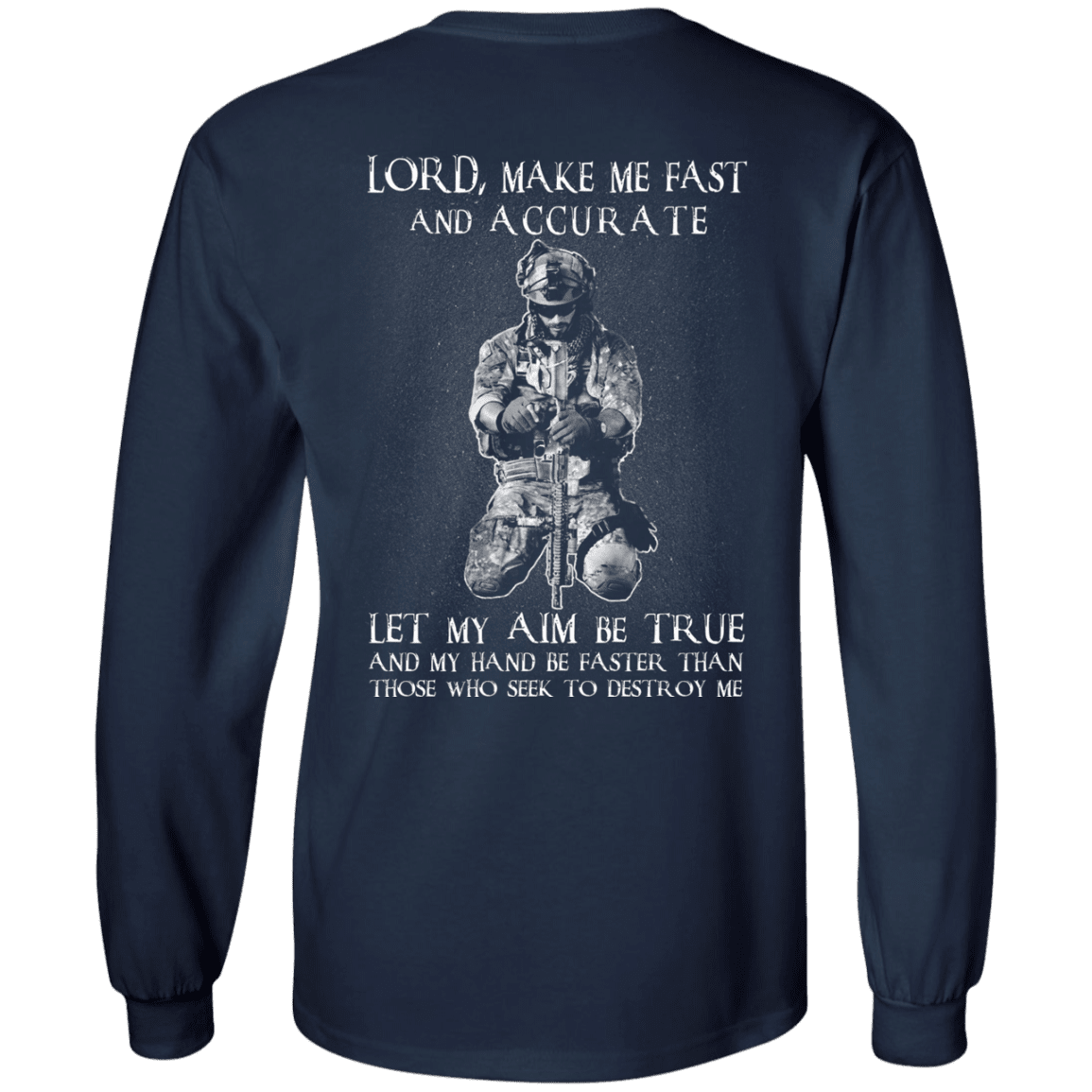 Military T-Shirt "Veteran - Lord Make Me Fast And Accurate"-TShirt-General-Veterans Nation