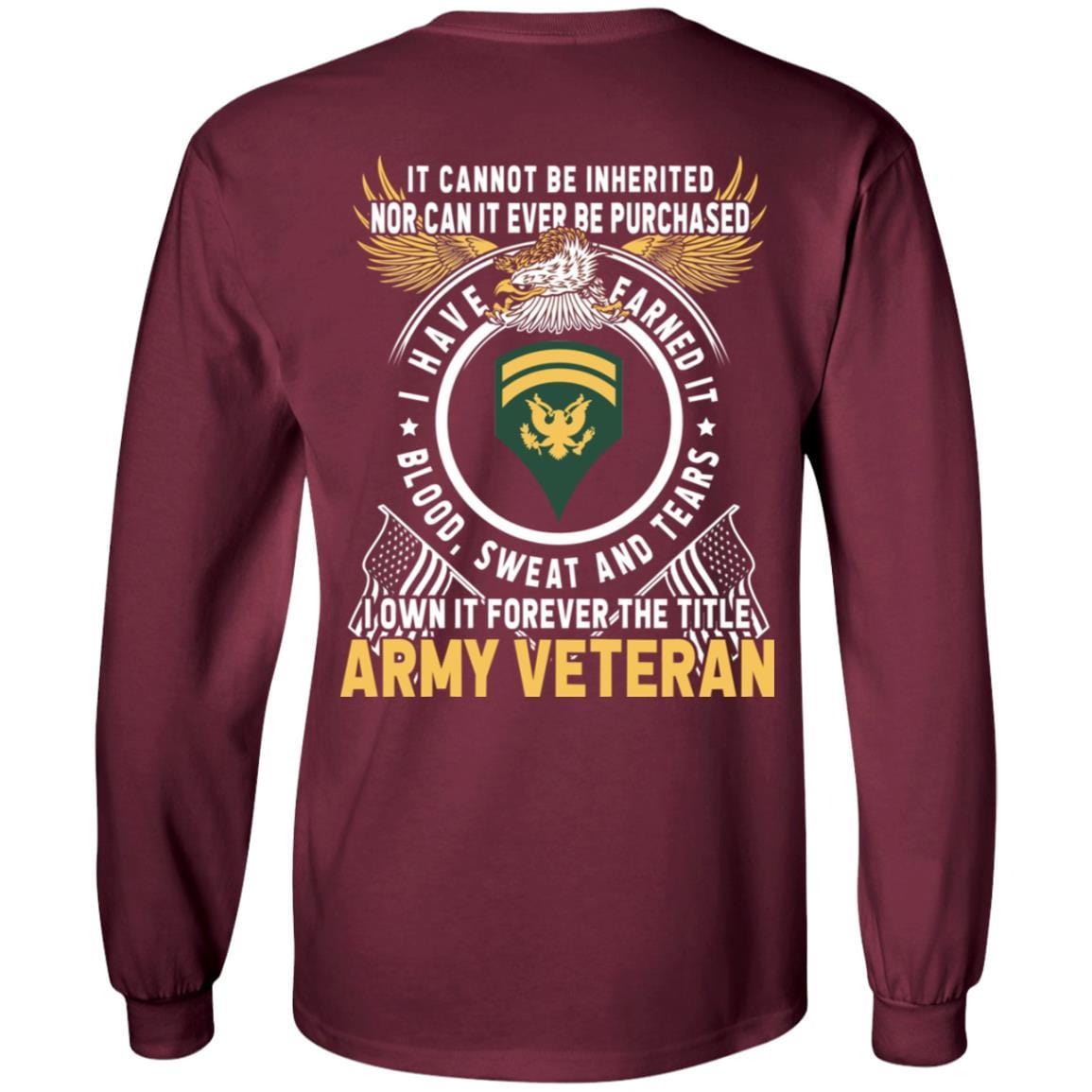 US Army E-6 SPC E6 Specialist Ranks T-Shirt For Men On Back-TShirt-Army-Veterans Nation
