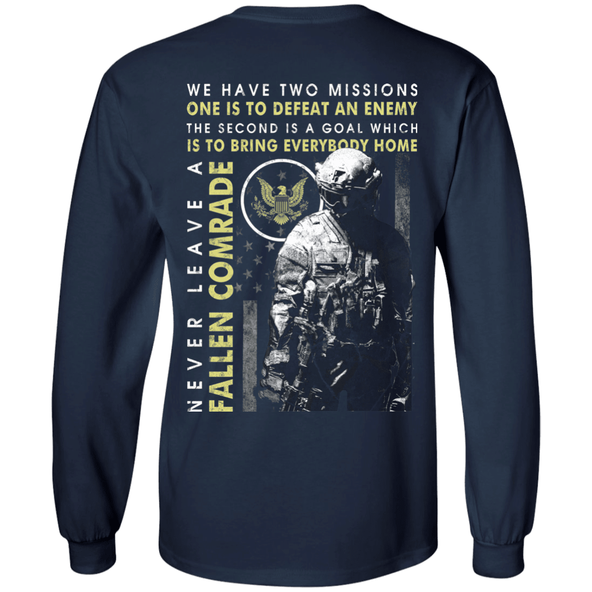 Never Leave A Fallen Comrade Army Men Back T Shirts-TShirt-Army-Veterans Nation