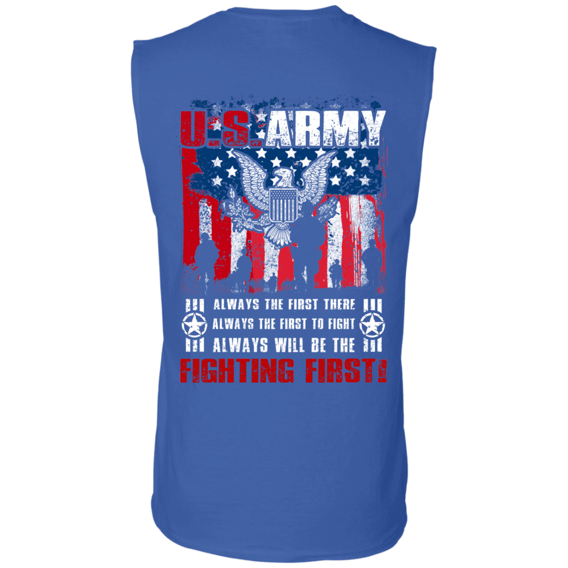 US Army Always Will Be The Fighting First Men Back T Shirts-TShirt-Army-Veterans Nation