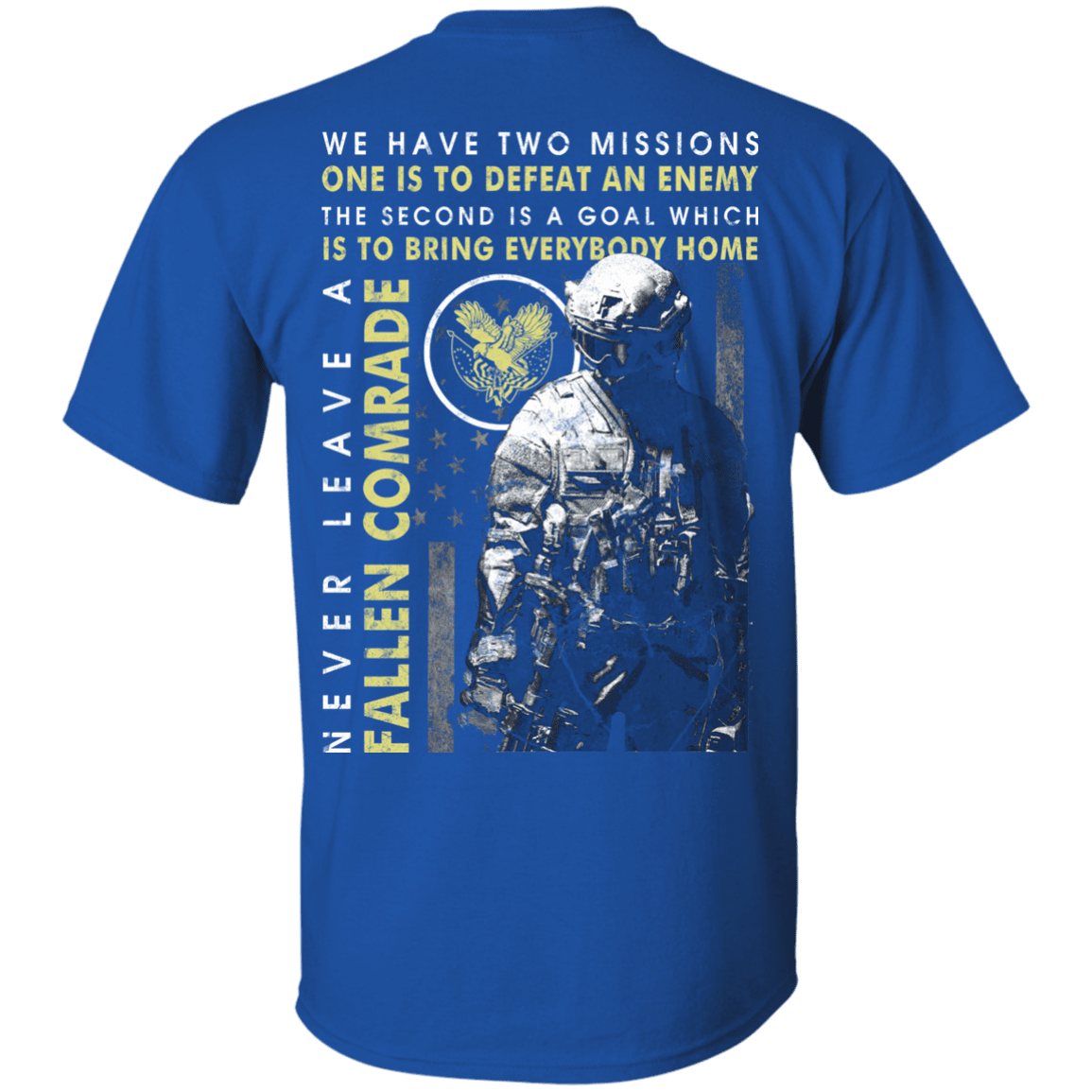 Military T-Shirt "Never Leave A Fallen Comrade Veteran" Men Back-TShirt-General-Veterans Nation