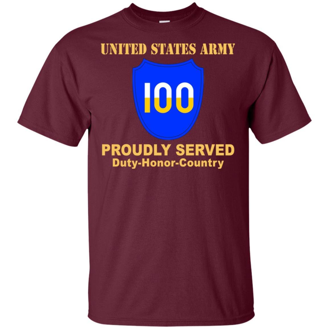 US ARMY 100TH TRAINING DIVISION - Proudly Served T-Shirt On Front For Men-TShirt-Army-Veterans Nation