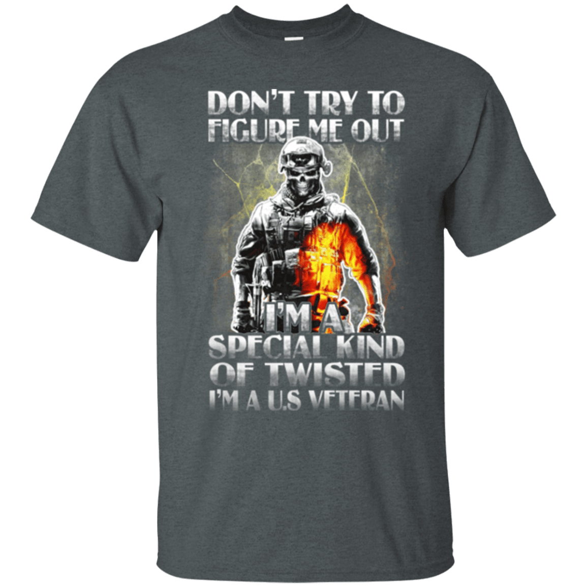 Military T-Shirt "Don't Try to Figure Me Out - I'm A US Veteran"-TShirt-General-Veterans Nation