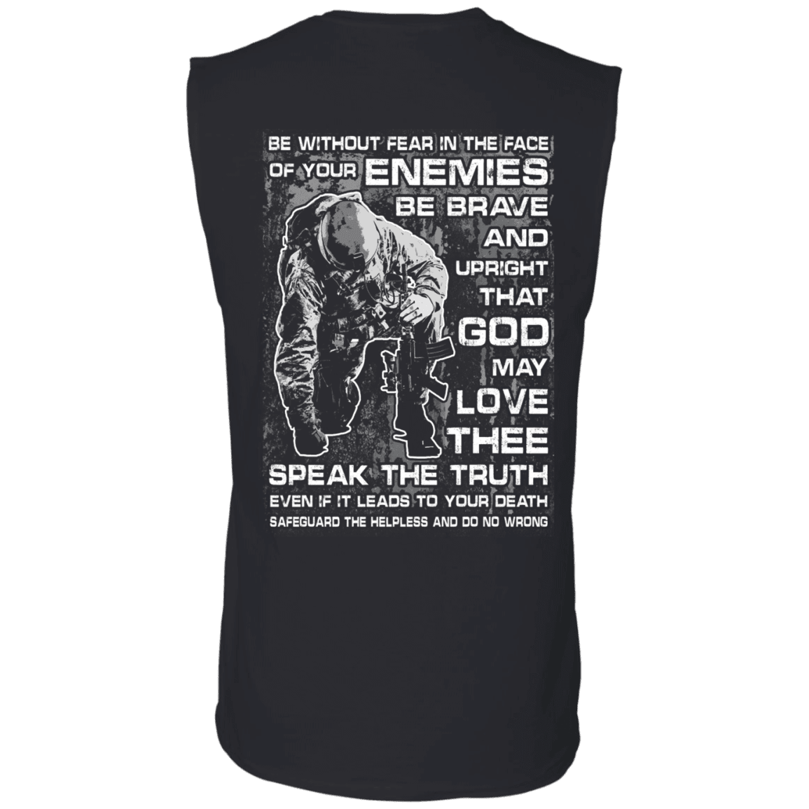 Military T-Shirt "Be without Fear in The Face" Men Back-TShirt-General-Veterans Nation