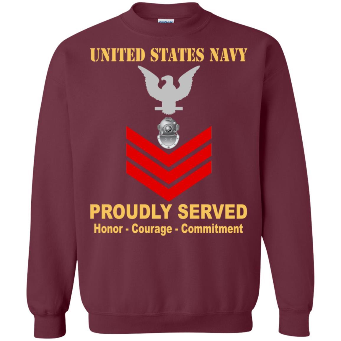 Navy Diver Navy ND E-6 Rating Badges Proudly Served T-Shirt For Men On Front-TShirt-Navy-Veterans Nation