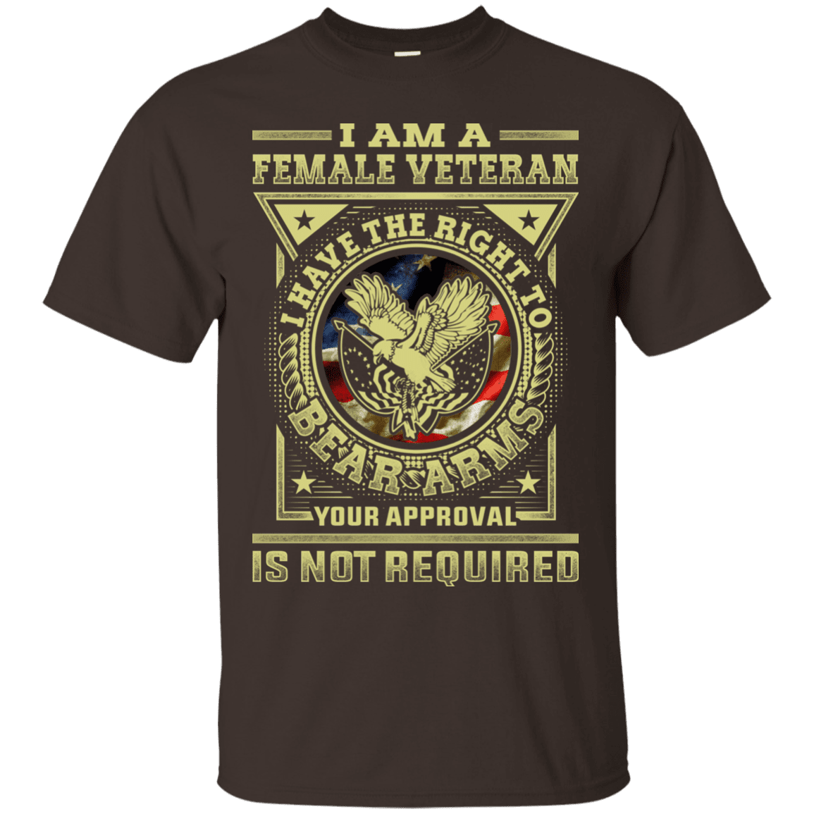 Military T-Shirt "Female Veteran Have the Right To Bear Arms" Front-TShirt-General-Veterans Nation