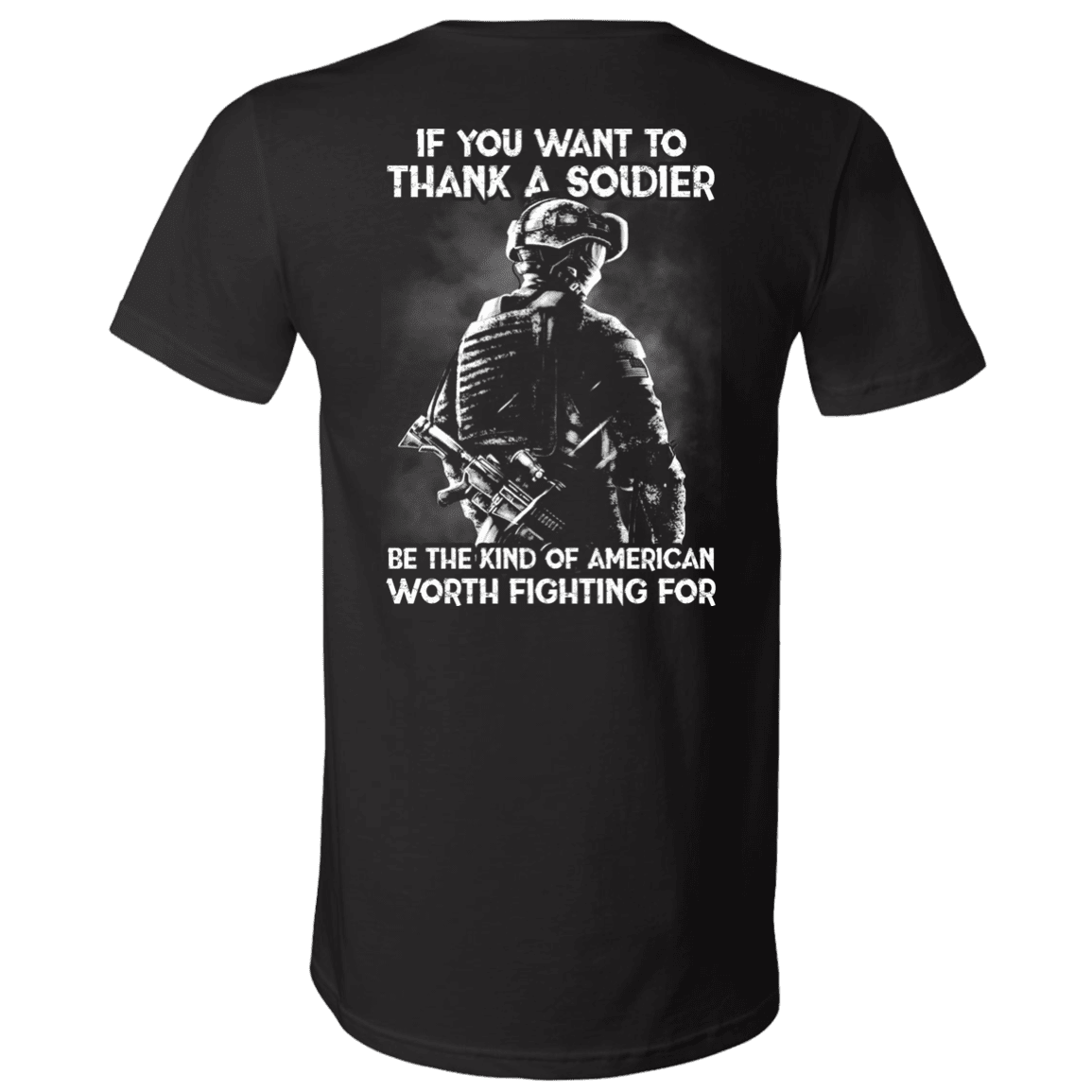 Military T-Shirt "If You Want To Thank A Soldier" - Men Back-TShirt-General-Veterans Nation