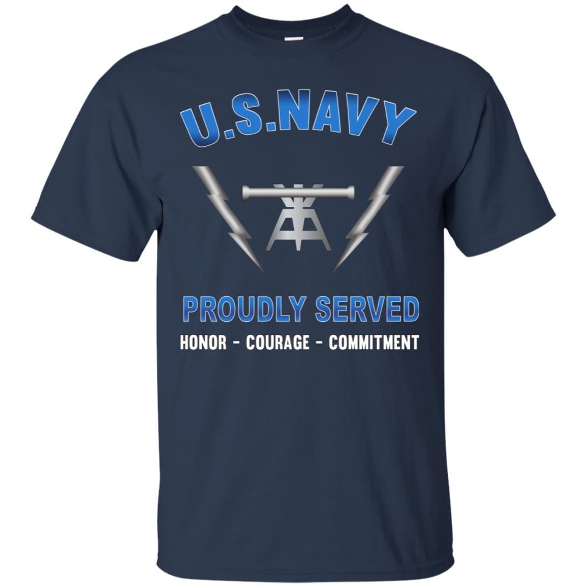 Navy Fire Controlman Navy FC - Proudly Served T-Shirt For Men On Front-TShirt-Navy-Veterans Nation
