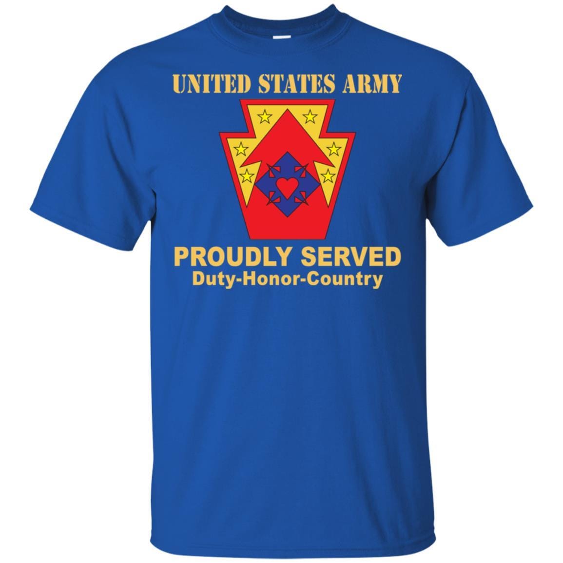 US ARMY 213 SUPPORT GROUP- Proudly Served T-Shirt On Front For Men-TShirt-Army-Veterans Nation