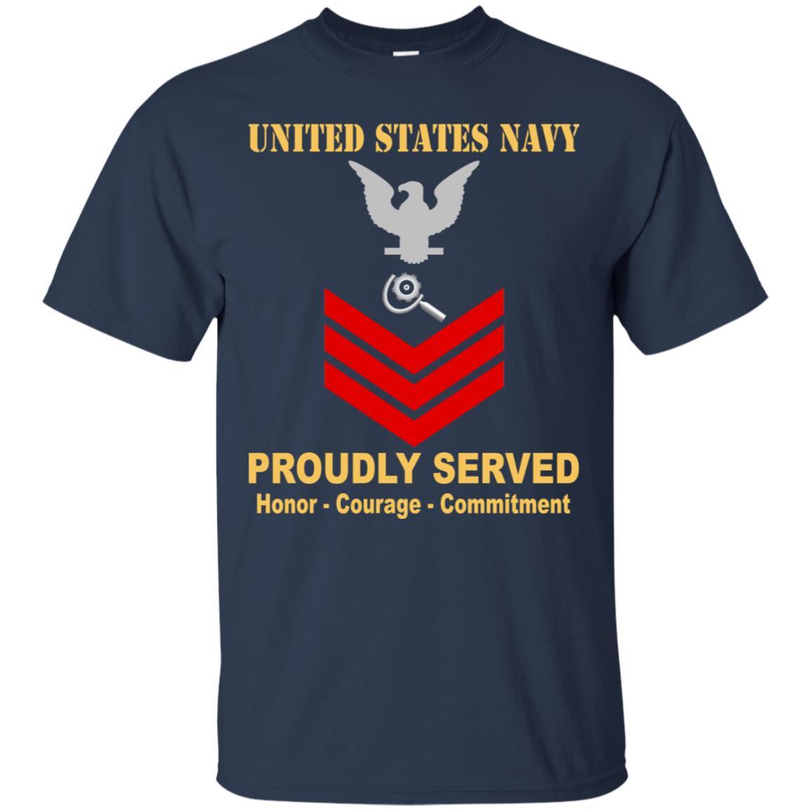 U.S Navy Machinery repairman Navy MR E-6 Rating Badges Proudly Served T-Shirt For Men On Front-TShirt-Navy-Veterans Nation