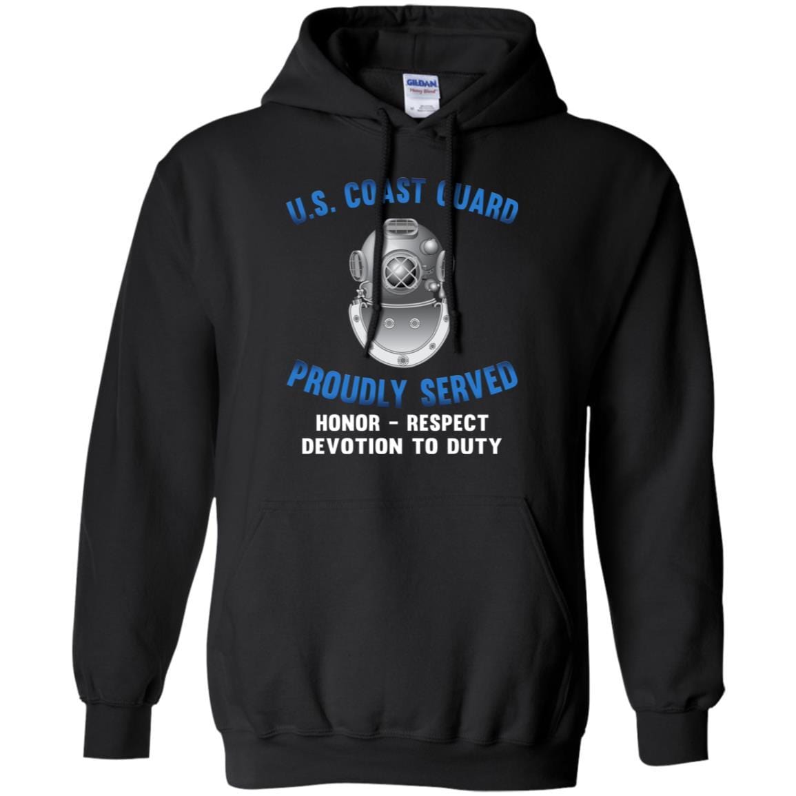 US Coast Guard Diver ND Logo Proudly Served T-Shirt For Men On Front-TShirt-USCG-Veterans Nation