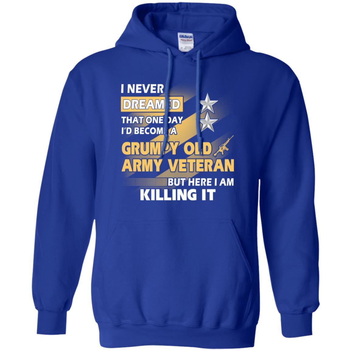 US Army T-Shirt "Grumpy Old Veteran" O-8 Major General(MG) On Front-TShirt-Army-Veterans Nation