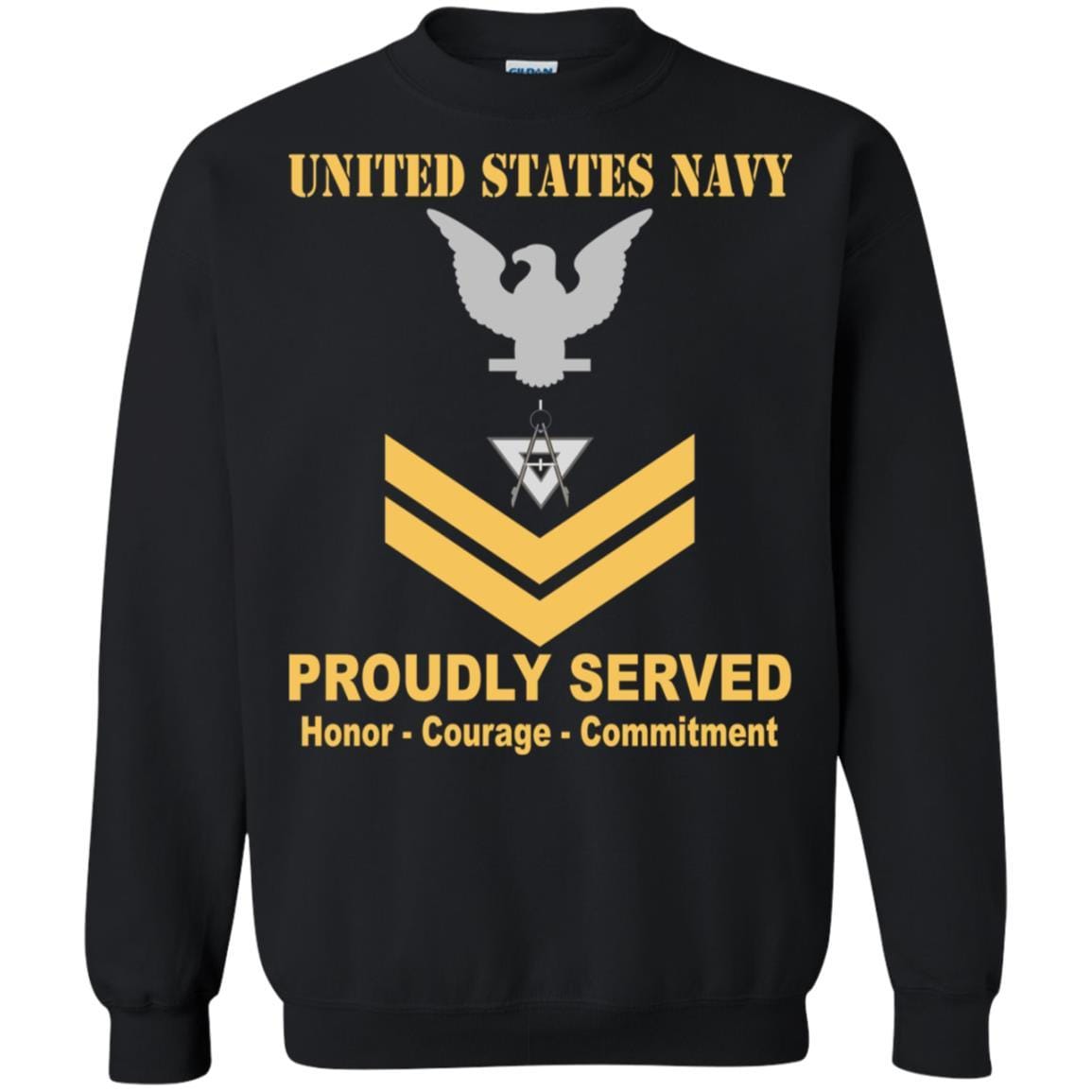 Navy Draftsman Navy DM E-5 Rating Badges Proudly Served T-Shirt For Men On Front-TShirt-Navy-Veterans Nation
