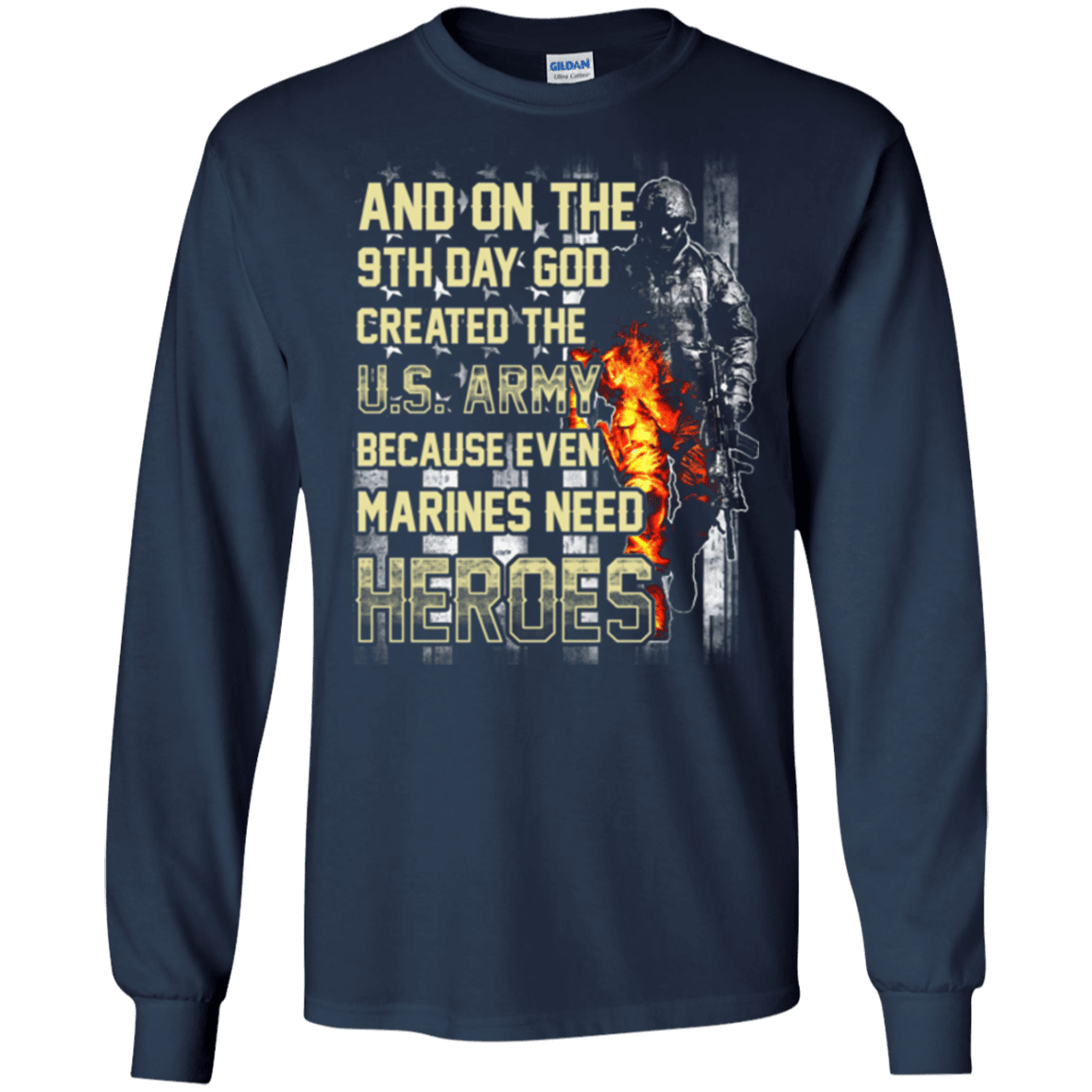 On The 9th Day God Created The US Army T Shirt-TShirt-Army-Veterans Nation