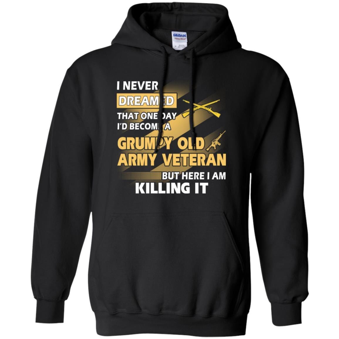 US Army T-Shirt "Infantry Grumpy Old Veteran" On Front-TShirt-Army-Veterans Nation