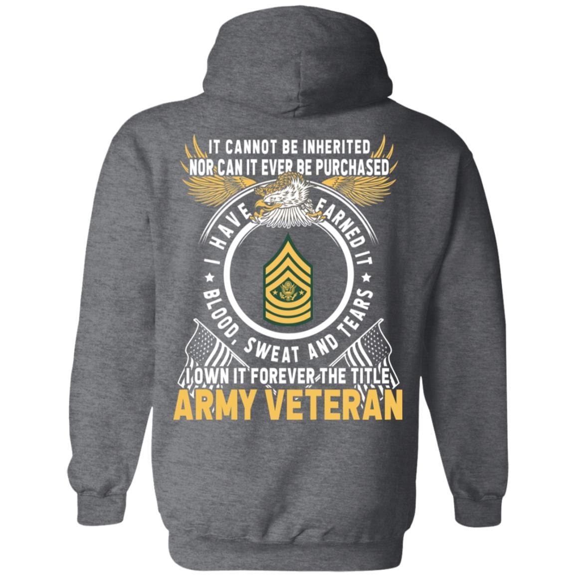 US Army E-9 Sergeant Major of the Army E9 SMA Noncommissioned Officer T-Shirt For Men On Back-TShirt-Army-Veterans Nation