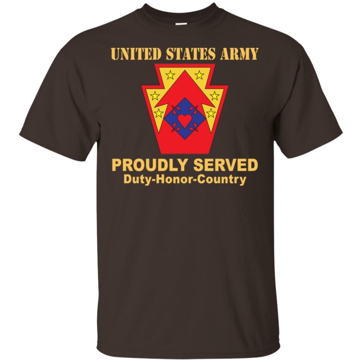 US ARMY 213 SUPPORT GROUP- Proudly Served T-Shirt On Front For Men-TShirt-Army-Veterans Nation