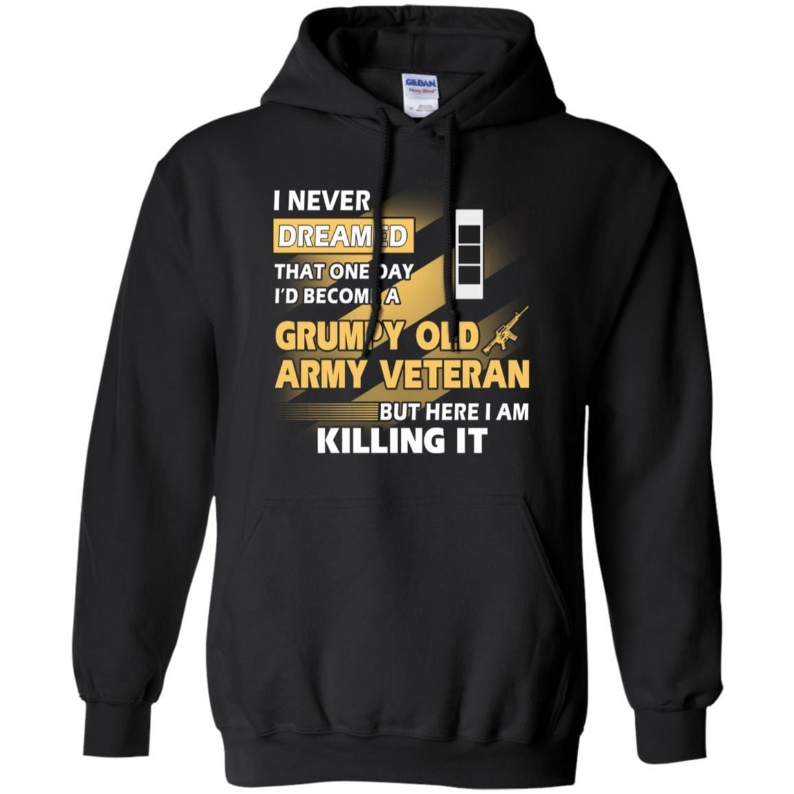 US Army T-Shirt "Grumpy Old Veteran" W-3 Chief Warrant Officer 3(CW3) On Front-TShirt-Army-Veterans Nation