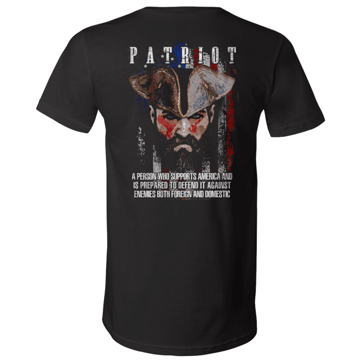 Military T-Shirt "Independent Day - Patriot Supports America" - Men Back-TShirt-General-Veterans Nation