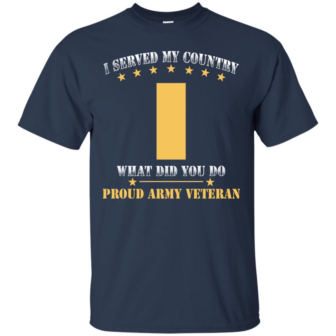 US Army O-1 Second Lieutenant O1 2LT Commissioned Officer Ranks Men Front T Shirt - Proud US Army Veteran-TShirt-Army-Veterans Nation