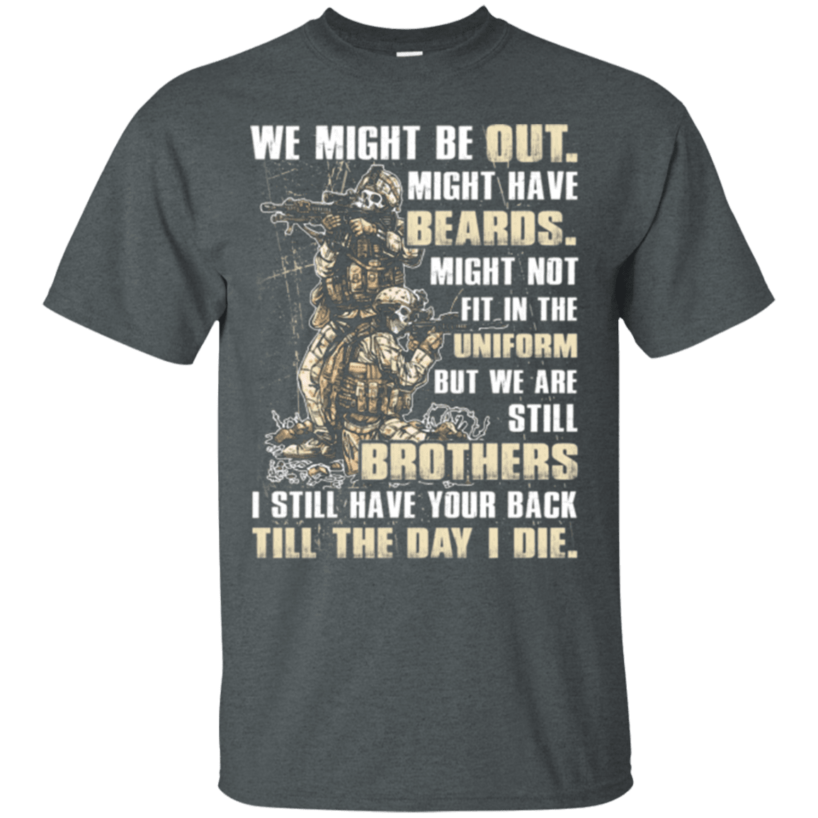Military T-Shirt "Brothers Till The Day I Die Veteran" Front-TShirt-General-Veterans Nation