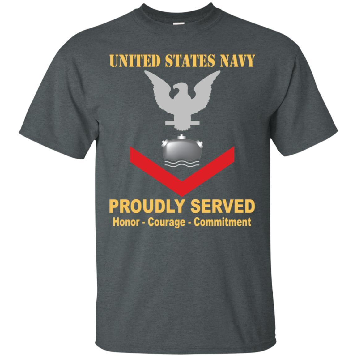 Navy Mineman Navy MN E-4 Rating Badges Proudly Served T-Shirt For Men On Front-TShirt-Navy-Veterans Nation