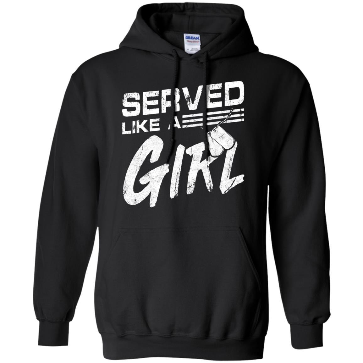 Military T-Shirt "Female Veterans Served Like A Girl Women On" Front-TShirt-General-Veterans Nation